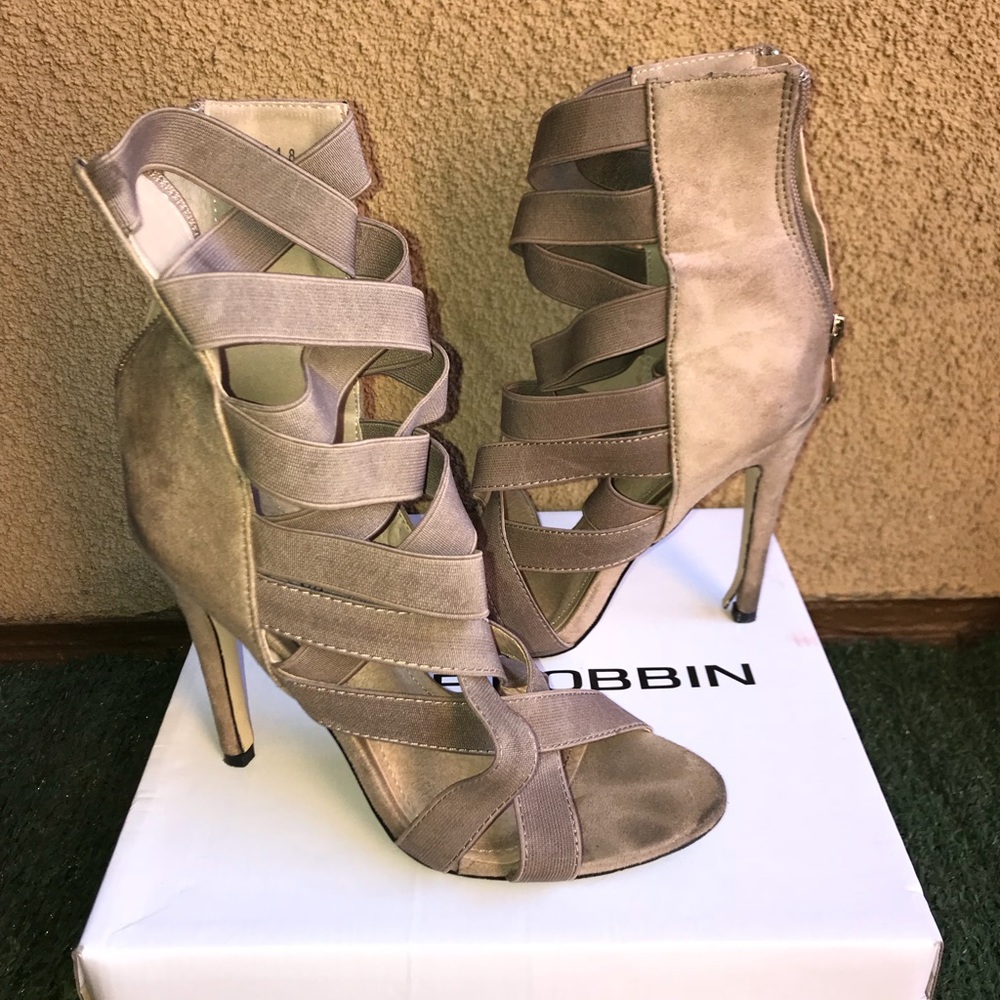 Nude bandage ankle heels
